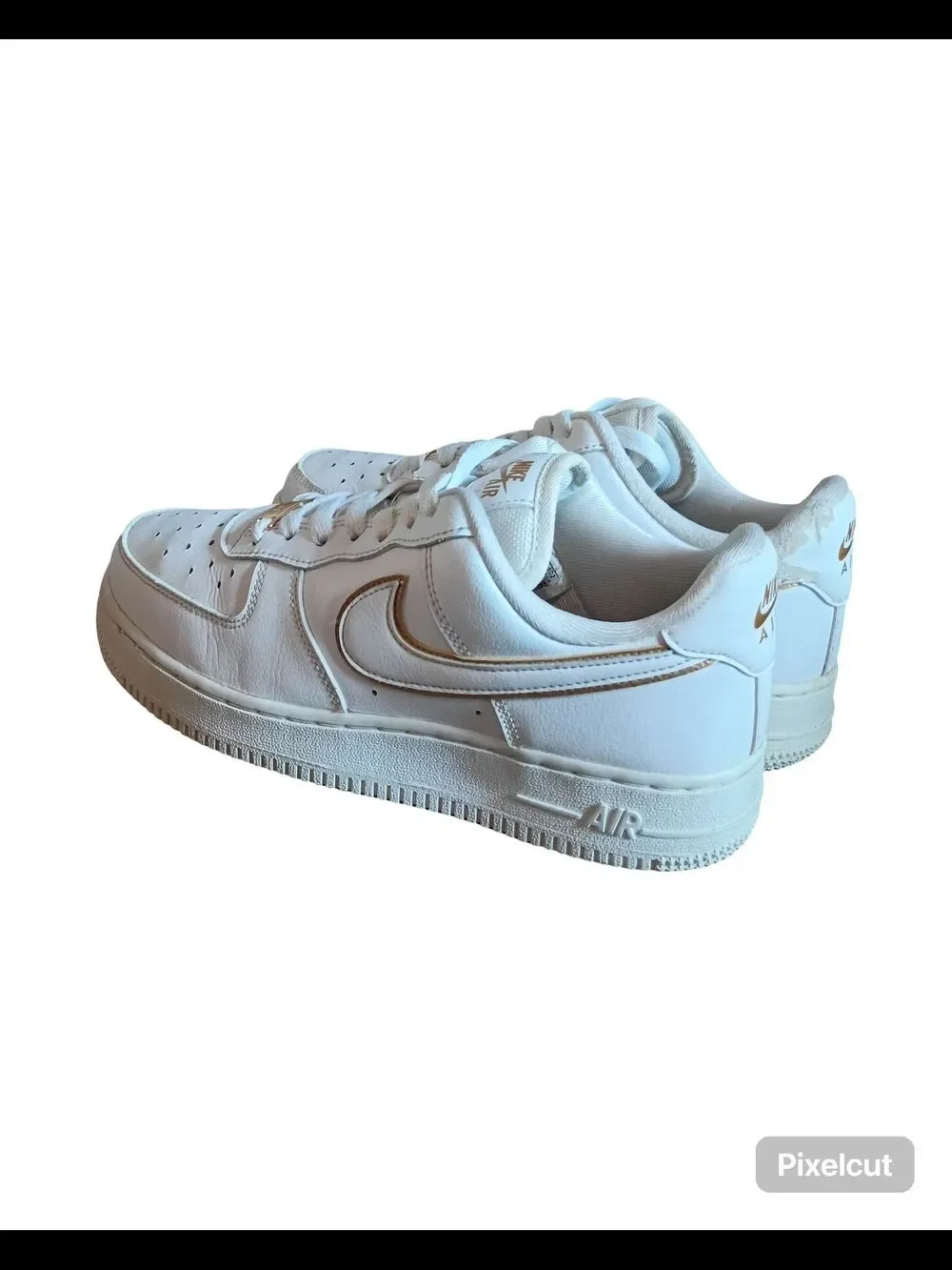 Nike Air Force 1 '07 ESS - White & Metallic Gold - Women's Size 7